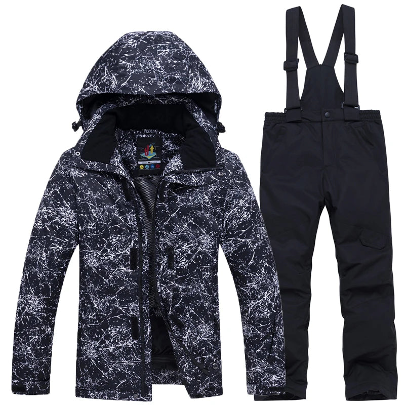 Cheaper, Children's Snow Suit, Snowboard Clothing Sets, Outdoor Wear, Ski Coat and Strap Pant, Kids Costumes, Boy‘s and Girl's