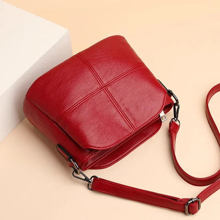 Women's Bags Retro Design Crossbody Bag Trend Quality PU Leather Bucket Shoulder Bags Small Handbags for Women PlatiNum