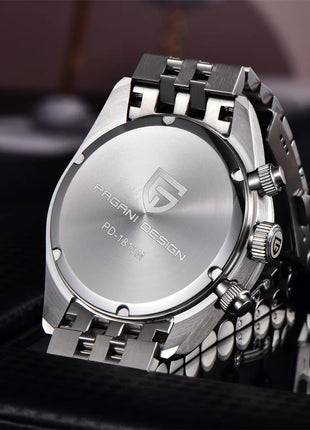 PAGANI DESIGN 2026 Nuovo BB Flamingo Orologio Cronografo Sportivo di Lusso al Quarzo da Uomo con Vetro Zaffiro AR, Impermeabile 100M, Orologio da Polso alla Moda con Cinturino in Acciaio Inossidabile per Uomo, Magazzino Local