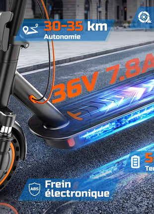 Monopattino Elettrico TODIMART T6 per Adulti, Motore 350W (Picco 500W), Batteria 36V 7.8Ah, Pneumatici Solidi a Nido d'Ape Antiesplosione da 8.5 Pollici, Connessione APP, Pieghevole