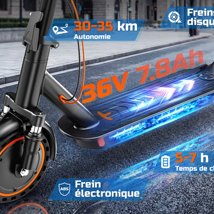 Monopattino Elettrico TODIMART T6 per Adulti, Motore 350W (Picco 500W), Batteria 36V 7.8Ah, Pneumatici Solidi a Nido d'Ape Antiesplosione da 8.5 Pollici, Connessione APP, Pieghevole