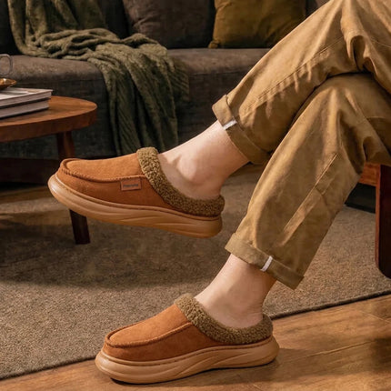Wide Last Men's Arch Support Slippers EVA anti Slip Thick Sole Comfortable Memory Cotton Cushioning Warm Winter Indoor Shoes