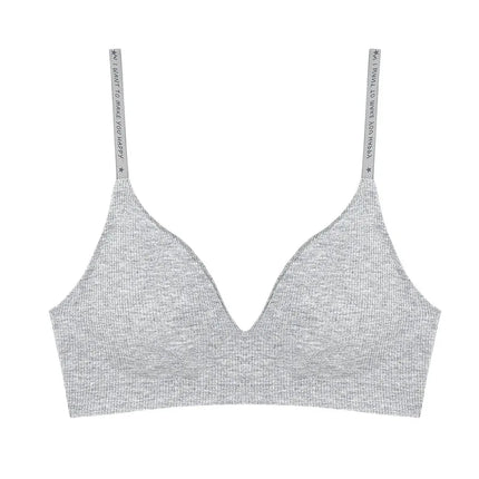 Women Sexy Seamless Bras Deep V Neck Bralette Lingerie Letter Strap Tops Push Up Underwear Wireless Brassiere For Female Bra