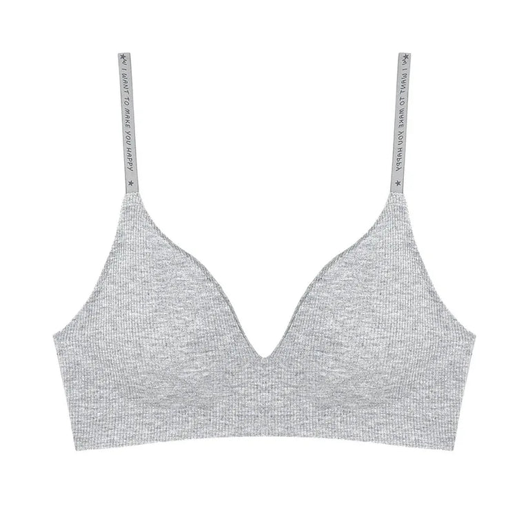 Women Sexy Seamless Bras Deep V Neck Bralette Lingerie Letter Strap Tops Push Up Underwear Wireless Brassiere For Female Bra