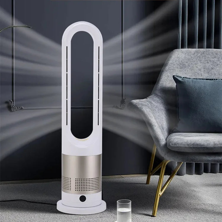 Ventilatore a torre elettrico senza lama con riscaldatore per condizionatore d'aria in piedi con raffreddamento ad aria fredda e calda con telecomando timer