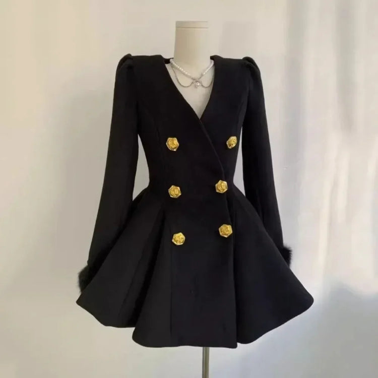 Neploe Elegant Small Fragrance Celebrity Loose Coat Moda Woolen Winter French Style Vintage Blends Slim Waist Mid-length Outwear