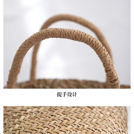 Handmade Woven Rattan Bag Mini Bohemian Basket Bags for Women Travel Straw Beach Bag Designer Woven Bags Bucket Bag