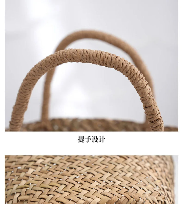 Borsa in Rattan di vimini fatta a mano Mini borse a cesto bohémien per borse da donna borsa da spiaggia in paglia da viaggio borse tessute di design borsa a secchiello