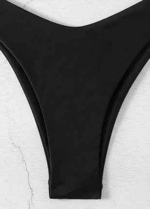 Costume da bagno bikini a perizoma da donna sexy, tinta unita bianco/nero/caffè, con laccetti, stile brasiliano, nuovo, in doppio tessuto, per la spiaggia platinumshop