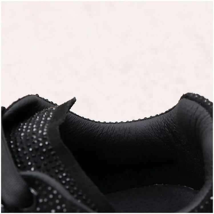 Luxury Designer Men's Rhinestone Thick Bottom Everyday All Match Shoes Causal Flats Loafers Ms Moccasins Sports Walking Sneakers