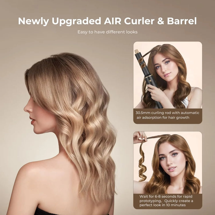 Multi-Functional 5-in-1 Hair Dryer Styler Hot Air Brush Detachable Round Paddle Comb Straighten And Curl Hair Home Styling Tool