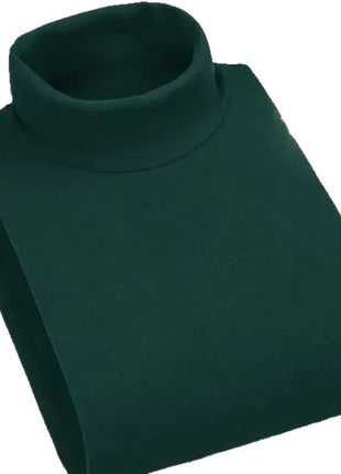 Double-Sided Fleece Long Sleeve T-Shirt Men's Autumn Winter Half High Collar Base Layer Heavyweight Warm Top Base Layer Shirt PlatiNum
