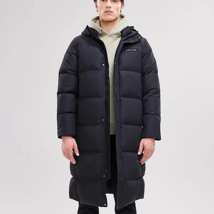 Kelme Long Down Men Winter Jacket Hooded Warm Windproof Couple Camping Equipment Paragraph Down Coat Jacket Women Утепленный