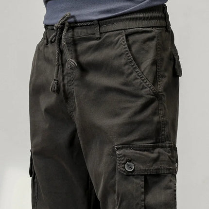 2023 New Multi-Pockets Spring Summer Cargo Pants Men Streetwear Zipper Leg Skinny Work Joggers Cotton Casual Tactical Trousers