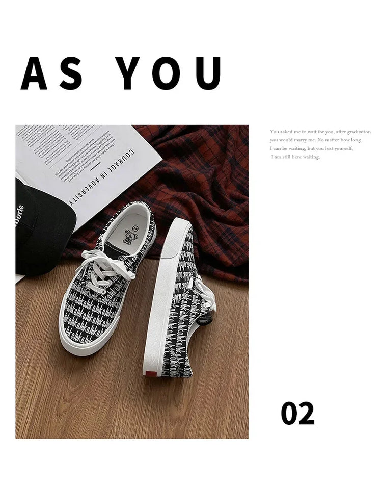 Designer Canvas Casual shoes for men  Flats Vulcanized Shoes Original printed sneakers male Skateboard street shoes men Tennis