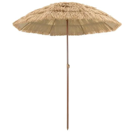Ombrellone da Spiaggia Naturale 160x160cm, Leggero e Regolabile in Poliestere Anti-UV, Ideale per Giardino e Spiaggia - Stile Tropicale