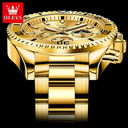OLEVS Men's Classic Watches with Date Waterproof Luminous Luxury Big Dial Men's Wrist Dress Stainless Steel Men Watch