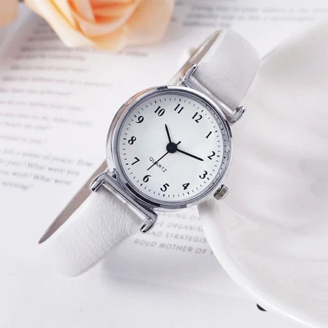 Orologio da donna alla moda con quadrante piccolo, cinturino in pelle casual, orologi da polso al quarzo da donna platinumshop