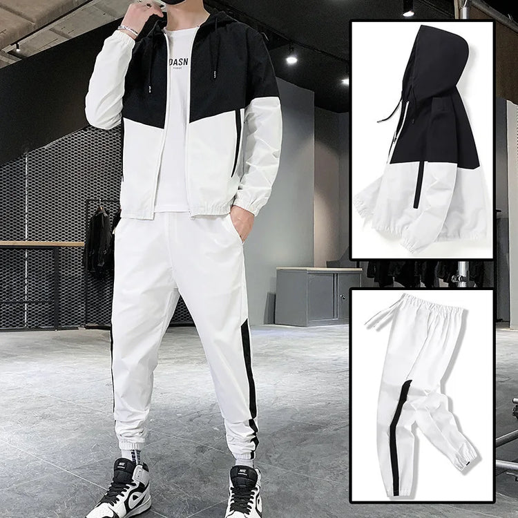 M-6XL-New-Men's-Sportswear-Set-from-Japan-South-Korea-Autumn-Casual-Wear-Men's-Hooded-Jacket-Leg-Tied-Pants-Trendy-Casual-Suit