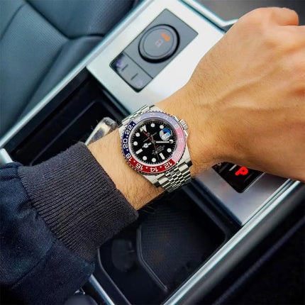 Orologio Meccanico di Lusso da Uomo PAGANI DESIGN 2026 con Ghiera Pepsi Cola da 40MM, Cinturino Jubilee in Acciaio Inossidabile, Impermeabile, Automatico, Regalo per Uomo