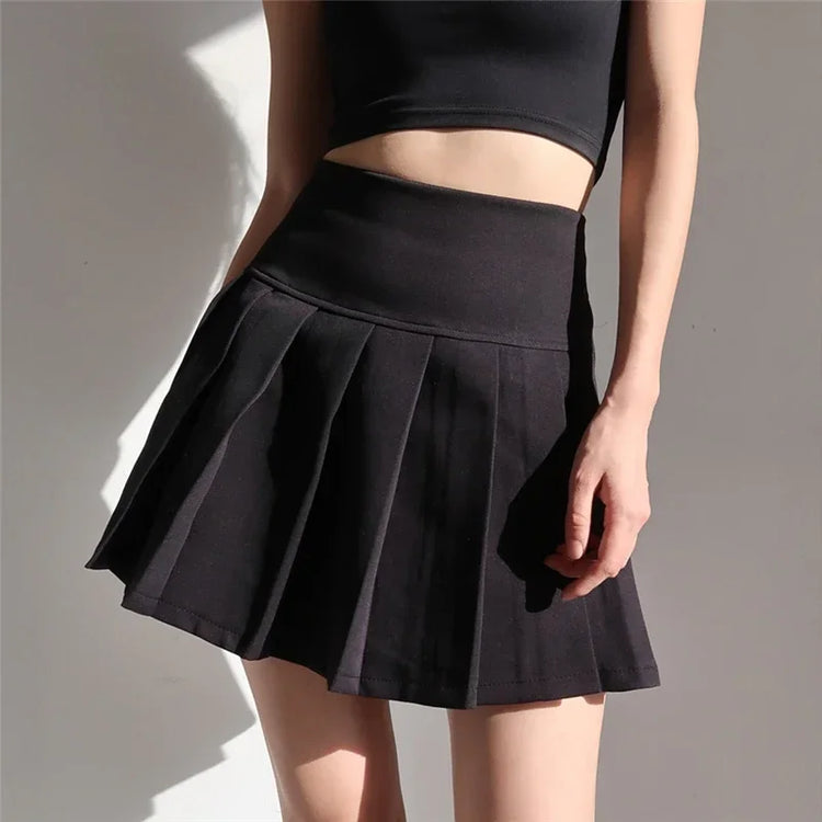 Minigonne Donna 2024 Estate Scuola giapponese Gonne a pieghe Vita alta Kawaii Gonna carina Uniforme Harajuku