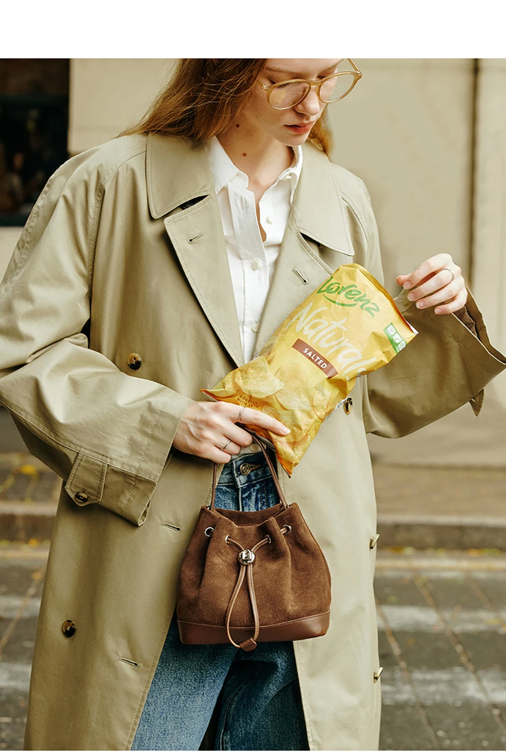 LA FESTIN Original New Women Bag Luxury Suede Bag Leather Handbag Winter Bags Fashion Shoulder Bag Bucket Bag Crossbody Bag