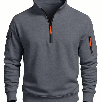 Men's sweatshirt 2025 autumn and winter new casual sports long-sleeve turtleneck half-zip windproof top