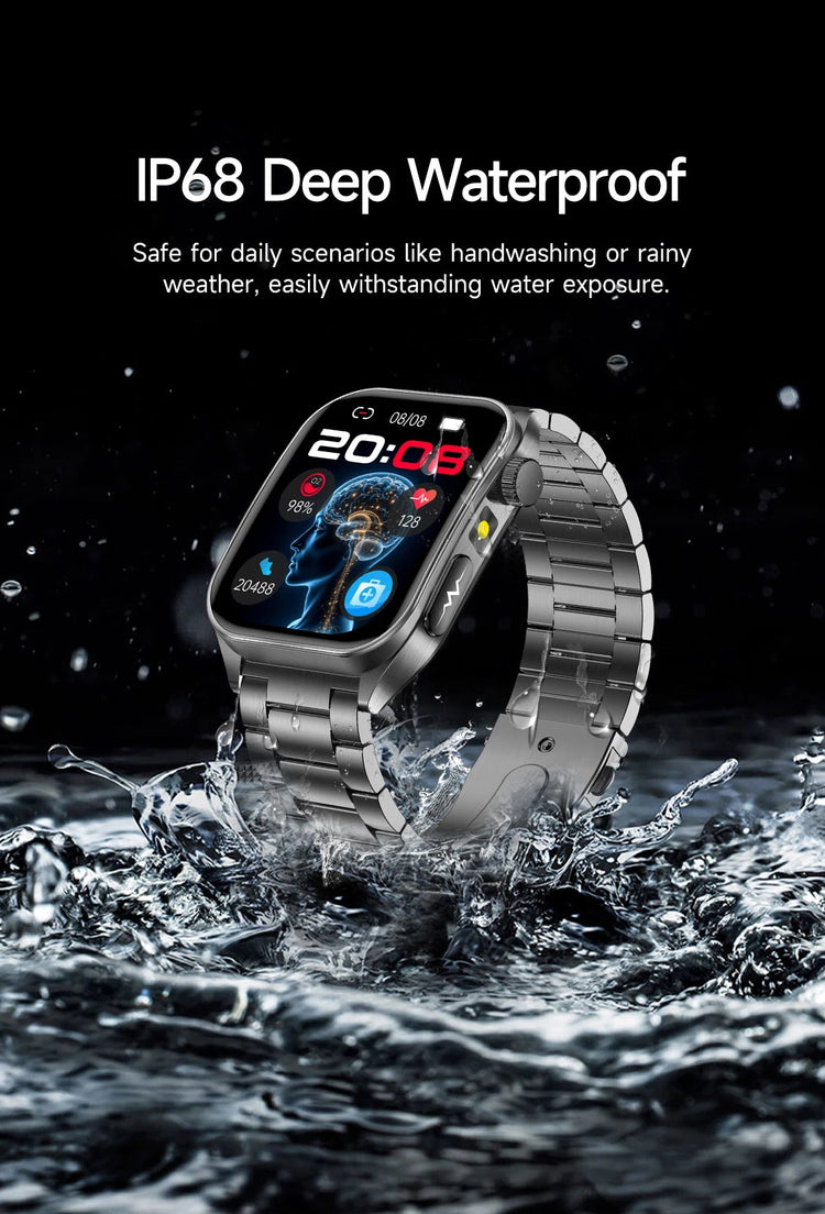 2025 Trattamento laser Tre Smartwatch alti 1.95 "Schermo curvo in zaffiro ECG + PPG Grasso nel sangue Acido urico Diagnosi salute Smartwatch platinumshop