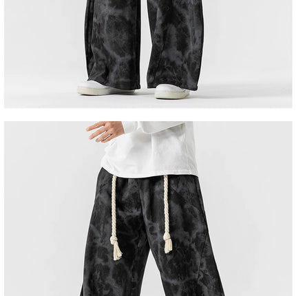 Pantaloni a gamba larga autunnali Uomo Donna Pantaloni casual stampati stile cinese Moda maschile Marea Sport Pantaloni larghi Streetwear Unisex 5XL