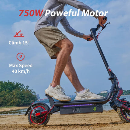 Scooter elettrico W8 Motore da 9,3 pollici 750W 48V14Ah Doppia sospensione 30-40 km Portata 40 km/h Velocità Pneumatici fuoristrada con APP E Scooter platinumshop