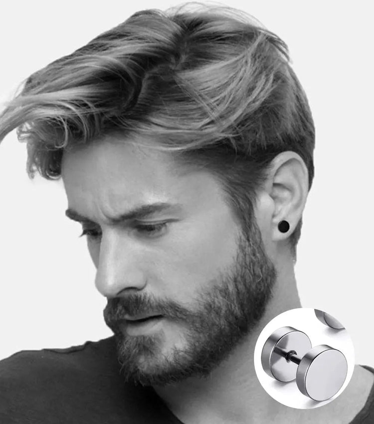 1 paio di orecchini a bottone a cerchio rotondo in acciaio inossidabile per uomo donna che non sbiadiscono gioielli per orecchini platinumshop