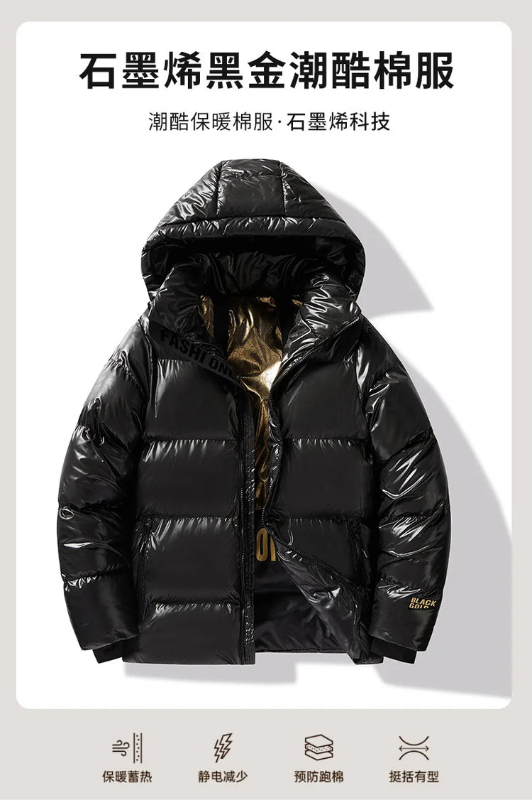 Winter Black All-match Men Parkas Coats with Hood Comfortable Warm Male Clothing Solid Color Thicken Cotton Jackets High Quality