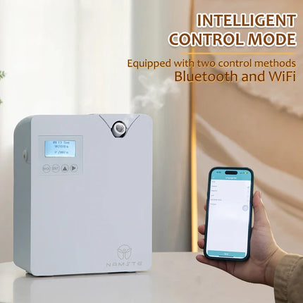 NAMSTE Diffusore di oli essenziali per la casa con macchina per l'aria profumata con tecnologia intelligente Spruzzatore per deodoranti per aromaterapia Bluetooth WiFi