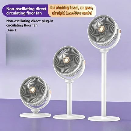Ventilatore Turbo 3-in-1 per Circolazione d'Aria Domestica, Ventilatore da Terra e da Tavolo Retrattile con Telecomando, Ventilatore Portatile per Ufficio e Camera da Letto