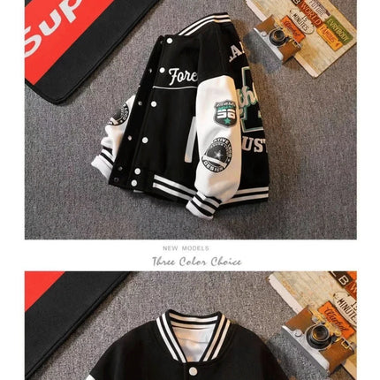 Boys Baseball Uniform Jackets For 3-14 Years Children Clothes For Teenage Boys Sports Outerwear Coat Spring Fashion Sweatshirts