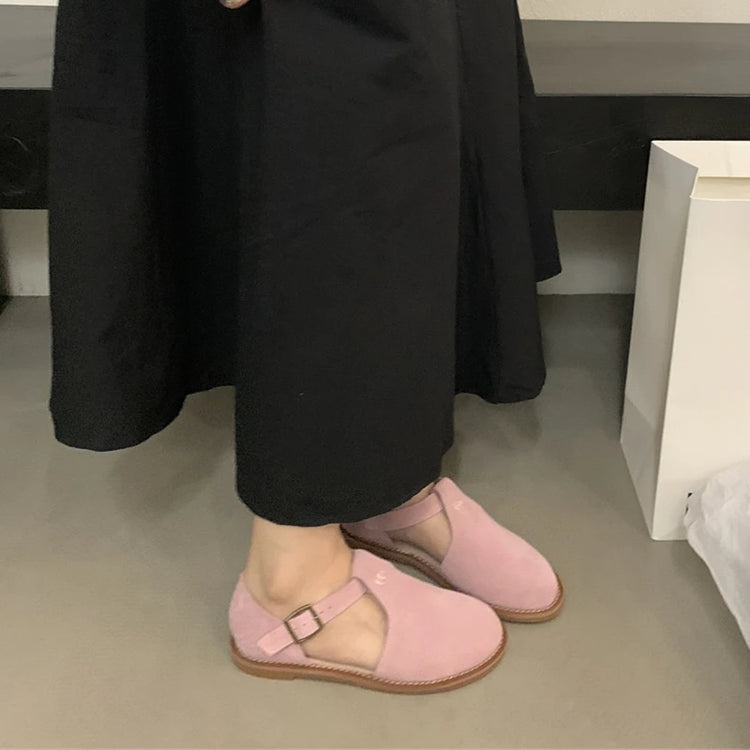DIMANYU Sandali Retrò Romani Baotou da Donna, Nuovi Modelli Estivi 2026, in Vera Pelle Smerigliata, Scarpe Basse da Donna, Sandali Traforati