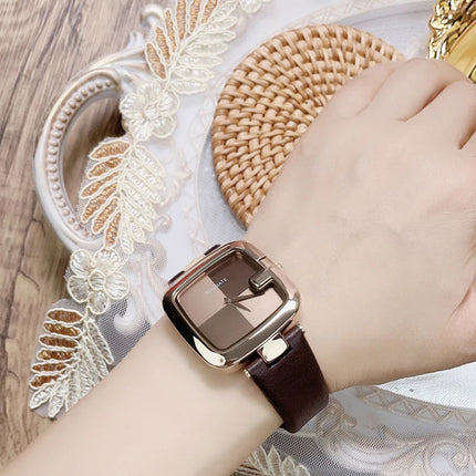 Elegante orologio da donna con movimento al quarzo in stile minimalista nordico ultrasottile con cinturino in vera pelle alla moda e confezione regalo platinumshop