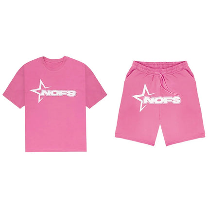 Y2K T-shirt Short Kpop Street Fashion Print Unisex Short Sleeve Top Casual Loose Drawstring Shorts Pants Women Men Clothing Tees