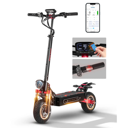 Monopattino elettrico fuoristrada BOYUEDA Q7Pro con motore da 1600W, batteria da 52V 19AH, pneumatici da 10 pollici, pieghevole, con sedile rimovibile
