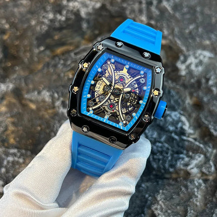 Orologio da uomo leggero marchio di lusso quadrante barile di vino orologio sportivo alla moda con bagliore notturno orologio calendario Reloj L146 platinumshop