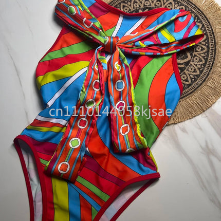 Costumi da bagno di lusso da donna con sciarpa nera e logo firmato, set bikini con fascia per capelli firmata da designer, abbigliamento da spiaggia platinumshop