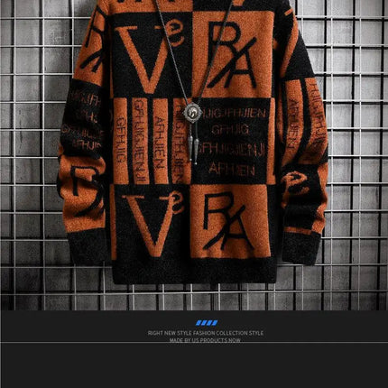 Men Knitted Sweater Stripe Pullovers Printing Round Neck Sweater Autumn/Winter Designer Quality Casual Men Clothing Jumper