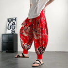 Men's Summer Pants 2026 Lightweight Thin Cotton Comfortable Beach Trousers, Loose Casual Hip Hop Printed Pants, Fashion Oversized Jogger Pants