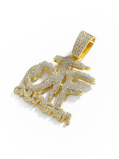 Collana con ciondolo lettera OTF hip-hop da uomo e da donna, gioielli rap rock con catena cubana con strass lucidi