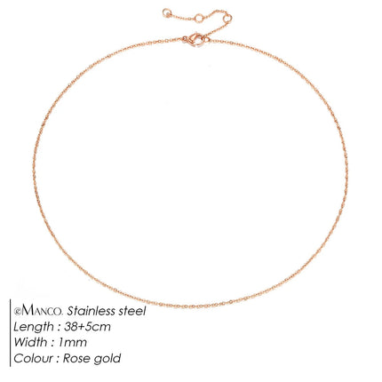eManco Fine Chain Necklace Stainless Steel Gold Color Pendants Short Long Statement Women  Colar Gift Stainless Steel Jewelry PlatiNum