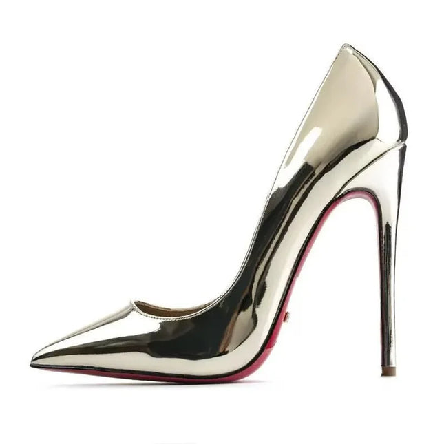 Sexy Red Plus Size Shoes 34-44, Party Wedding High Heels, Rubber Sole Stiletto Pointed Toe Women's Spring Pumps