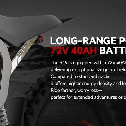 COSWHEEL R19 Bicicletta Elettrica 72V 40AH con Batteria al Litio, E-bike da Montagna per Adulti 9000W, Ciclomotore Elettrico da Uomo, E-truck da Strada
