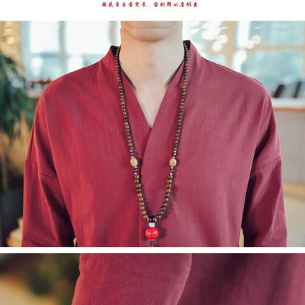 Kimono da uomo in stile giapponese corto a mezza manica in cotone traspirante camicia da uomo T-shirt giapponese estiva Yukata cardigan lavorato a maglia con piume