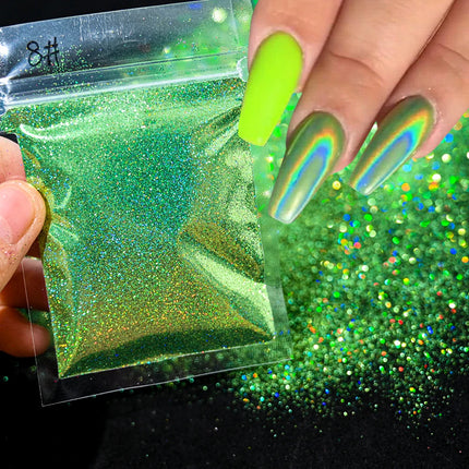 10g/Bag Glitter Snow White Nail Art Sugar Powder Sweater Laser Shiny Decoration Chrome Powder Woolen Candy Effect Nails 2027