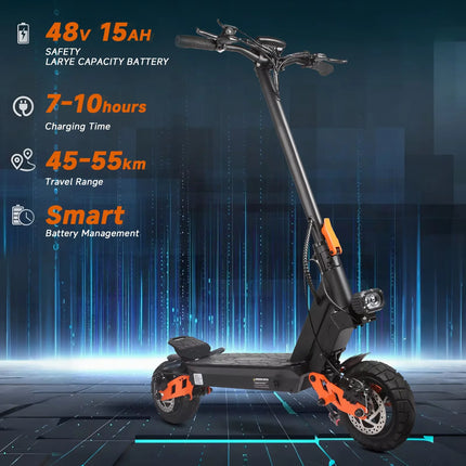 SUNNIGOO Scooter elettrico per adulti Motore da 800 W Batteria 48V15AH Escooter fuoristrada 10 "Pneumatico fuoristrada E-Scooter pieghevole per tutti i terreni